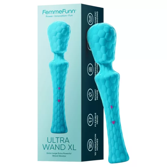 FemmeFunn - vibromasseur wand XL - puissant - silicone turquoise