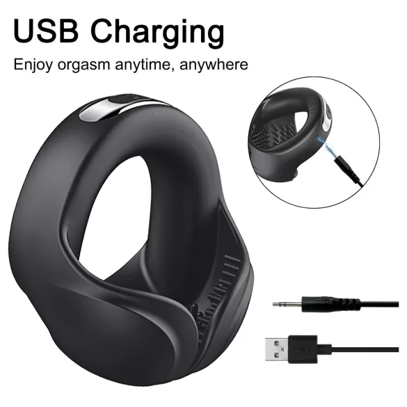 AlvUp - anneau pénien vibrant - silicone noir