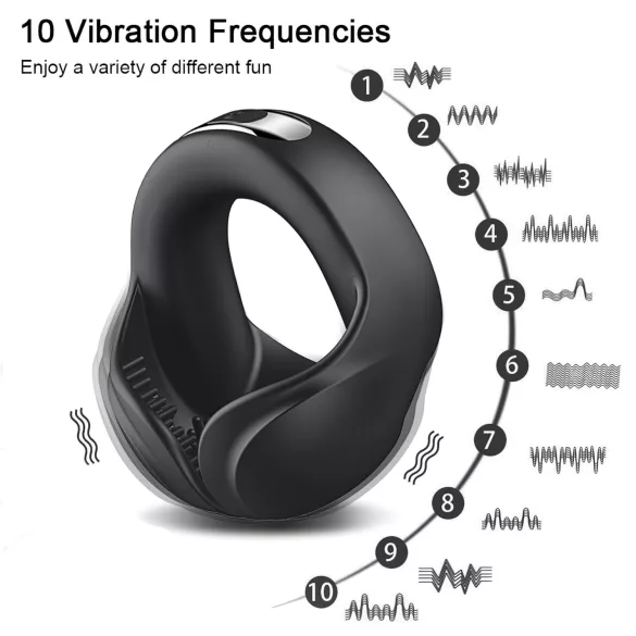 AlvUp - anneau pénien vibrant - silicone noir