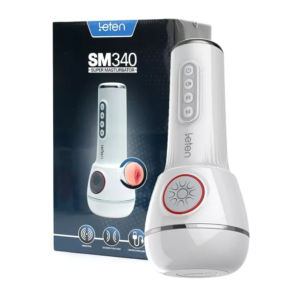 LETEN SM340 - masturbateur vibrant et aspirant avec sons - rechargeable