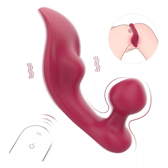 Sex HD Chomper - vibromasseur clitoridien et anal - silicone rouge