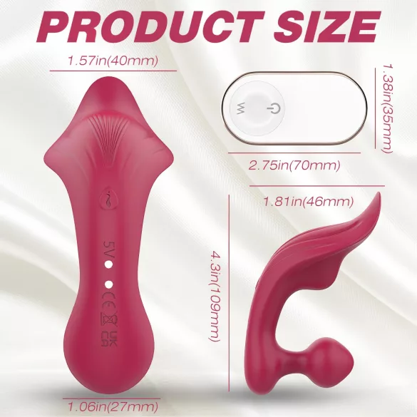 Sex HD Chomper - vibromasseur clitoridien et anal - silicone rouge