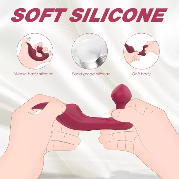 Sex HD Chomper - vibromasseur clitoridien et anal - silicone rouge