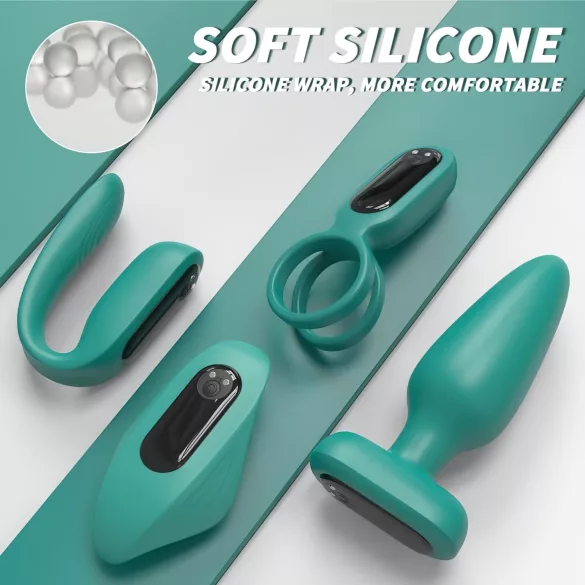 Sex HD - coffret 4 pièces vibromasseur rechargeable télécommandé - vert
