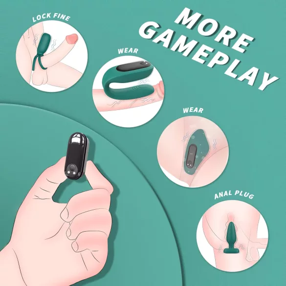 Sex HD - coffret 4 pièces vibromasseur rechargeable télécommandé - vert