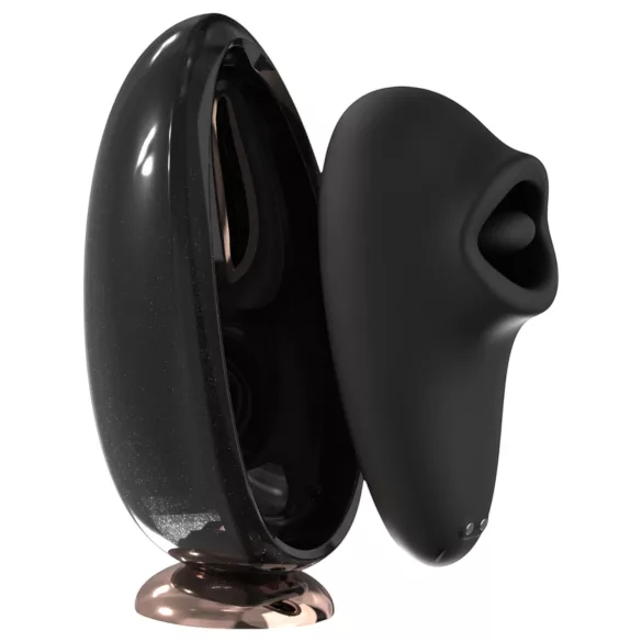Sex HD Mirror - vibromasseur langue chauffant - silicone noir