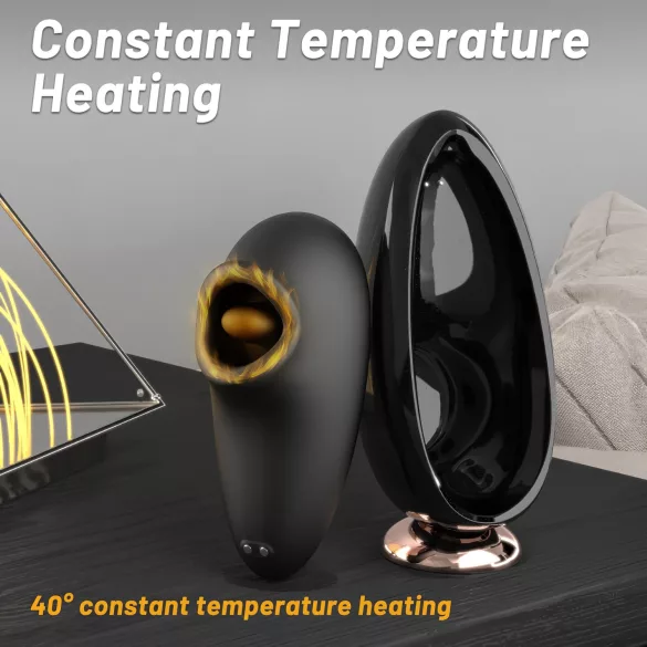Sex HD Mirror - vibromasseur langue chauffant - silicone noir