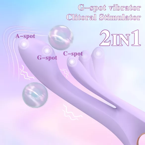 Sex HD Kaethe - vibromasseur rabbit avec stimulateur clitoris - silicone violet
