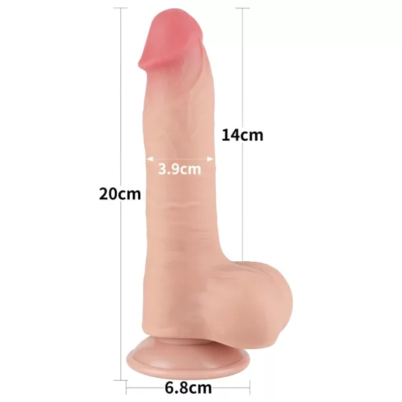 Lovetoy Sliding-Skin - gode ceinture avec testicules - double couche 20 cm
