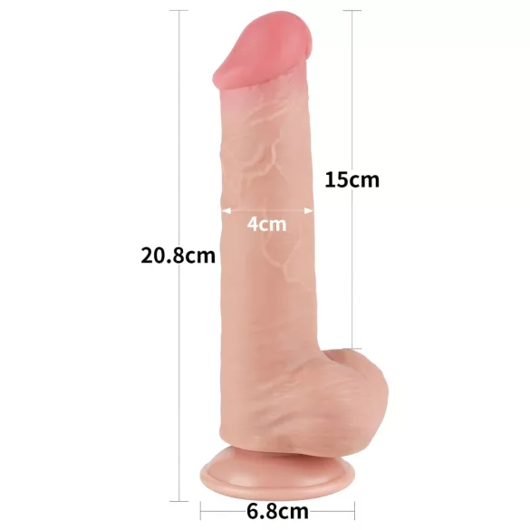 Lovetoy Sliding-Skin - gode ceinture avec testicules - double couche 20,8cm