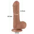 Lovetoy Sliding-Skin - gode ceinture avec testicules - double couche - 18,3cm