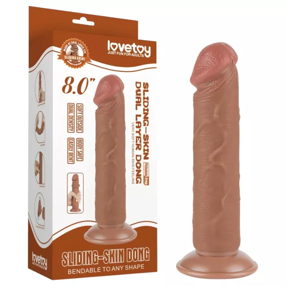 Lovetoy Sliding-Skin - gode ceinture ventouse réaliste - 20cm - chair