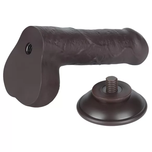 Lovetoy Sliding-Skin - gode ceinture avec testicules - double couche - 18,3cm