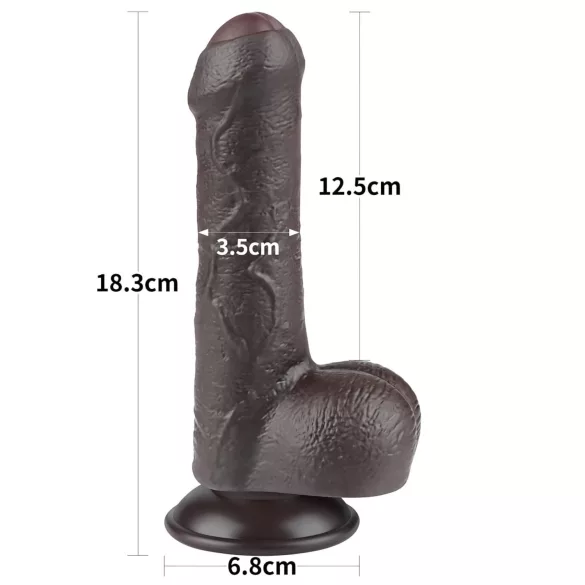 Lovetoy Sliding-Skin - gode ceinture avec testicules - double couche - 18,3cm