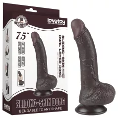   Sliding-Skin - gode à ventouse double couche - 19,5 cm (brun)