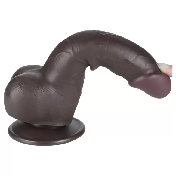 Lovetoy Sliding-Skin - gode ceinture avec testicules - double couche