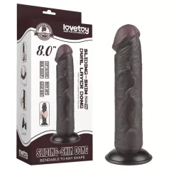   Lovetoy Sliding-Skin - gode michet ventouse réaliste bi-couche - 20cm brun