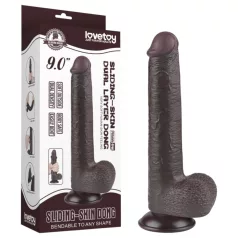   Sliding-Skin - gode double couche à ventouse - 20,8 cm (marron)