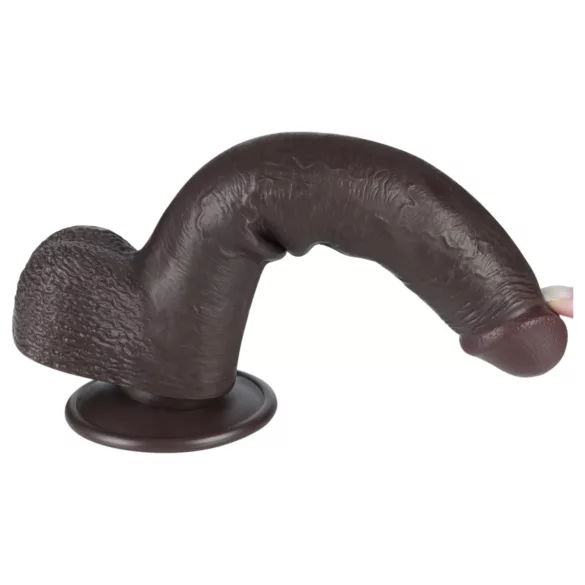 Lovetoy Sliding-Skin - gode ce ventouse réaliste double couche - 20,8cm - marron