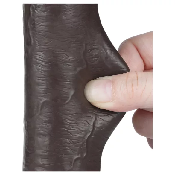 Lovetoy Sliding-Skin - gode ce ventouse réaliste double couche - 20,8cm - marron