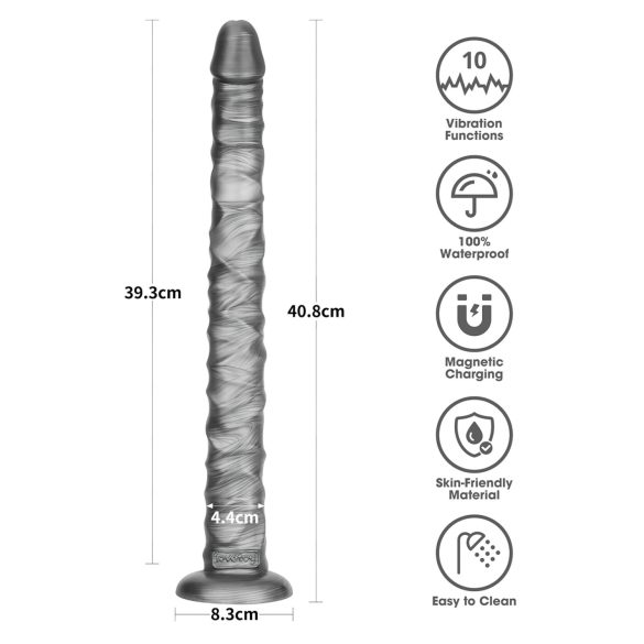 Lovetoy King Sized - grand vibromasseur - 40,5 cm - gris