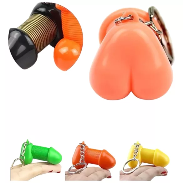 Roomfun - porte-clés pénis comique (orange)