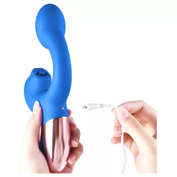 Magic Motion Magic Ponder - vibromasseur rabbit 2 en 1 - silicone bleu