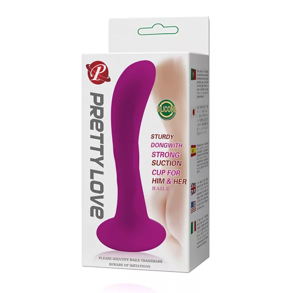 Pretty Love Baile - plug anal courbé ventouse - silicone rose