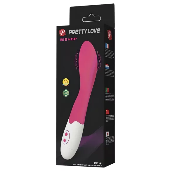 Pretty Love Bishop - vibromasseur point G étanche - silicone rose blanc