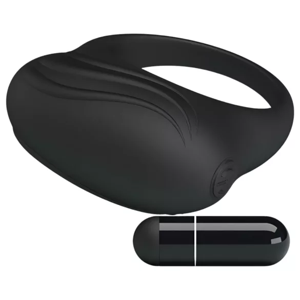 Pretty Love Bertram - anneau pénien vibrant étanche - silicone noir