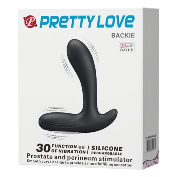 Pretty Love Backie - stimulateur prostate vibrant - silicone noir