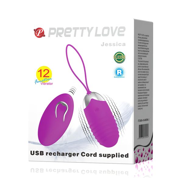 Pretty Love - œuf vibrant - télécommande - silicone violet