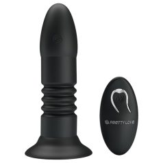   Pretty Love - plug anal vibrant avec va-et-vient - silicone noir
