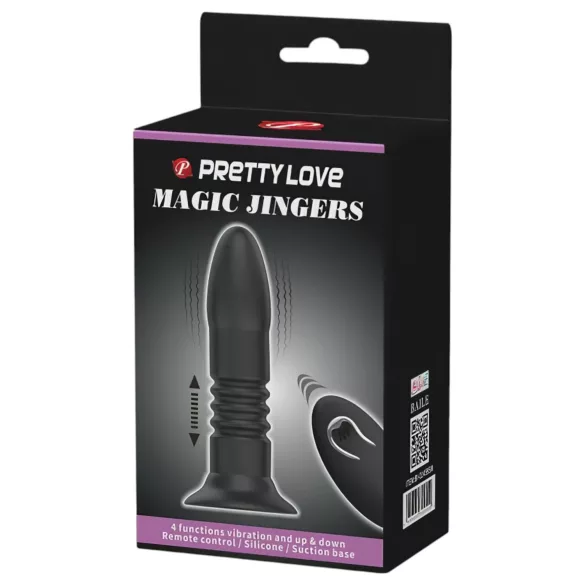 Pretty Love - plug anal vibrant avec va-et-vient - silicone noir
