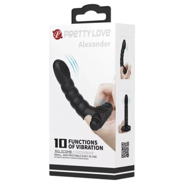 Pretty Love Alexander - vibromasseur doigt stimulateur - silicone noir