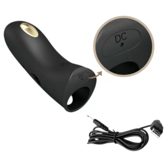 Pretty Love Marico - vibromasseur doigt électrostimulation - silicone noir