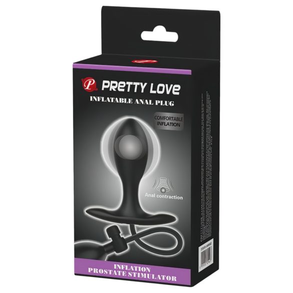 Pretty Love - plug anal gonflable avec bille interne - noir