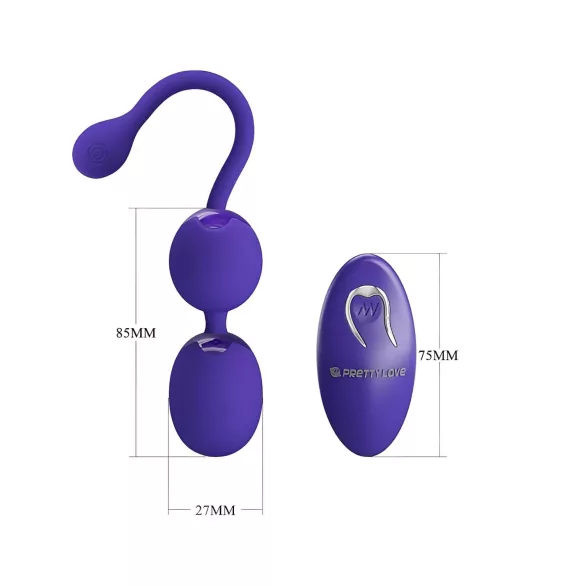 Pretty Love Willie Youth - boule de geisha connectée - silicone violet