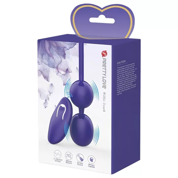 Pretty Love Willie Youth - boule de geisha connectée - silicone violet