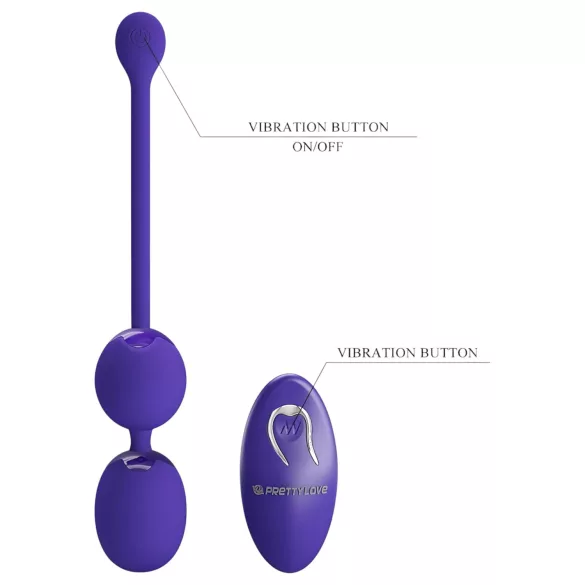 Pretty Love Willie Youth - boule de geisha connectée - silicone violet