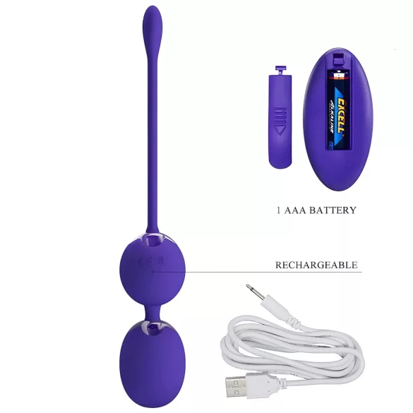 Pretty Love Willie Youth - boule de geisha connectée - silicone violet