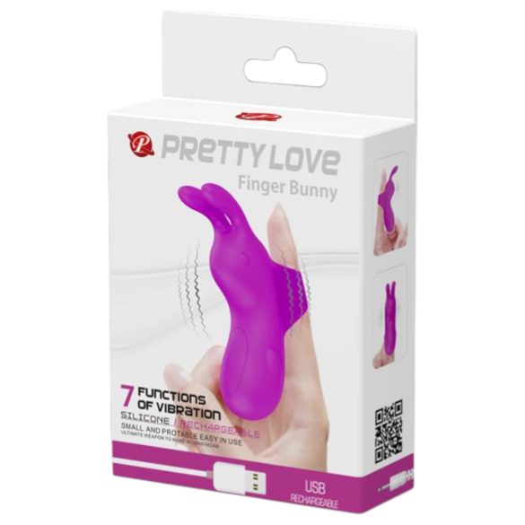 Pretty Love Bunny - stimulateur doigt avec oreilles lapin - silicone violet