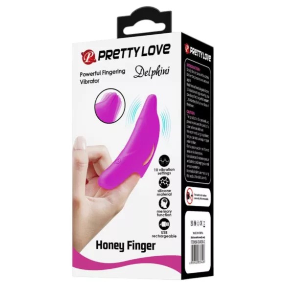 Pretty Love Delphini - mini vibromasseur doigt dauphin - silicone violet