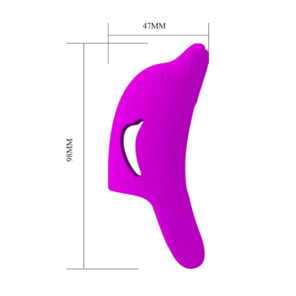 Pretty Love Delphini - mini vibromasseur doigt dauphin - silicone violet