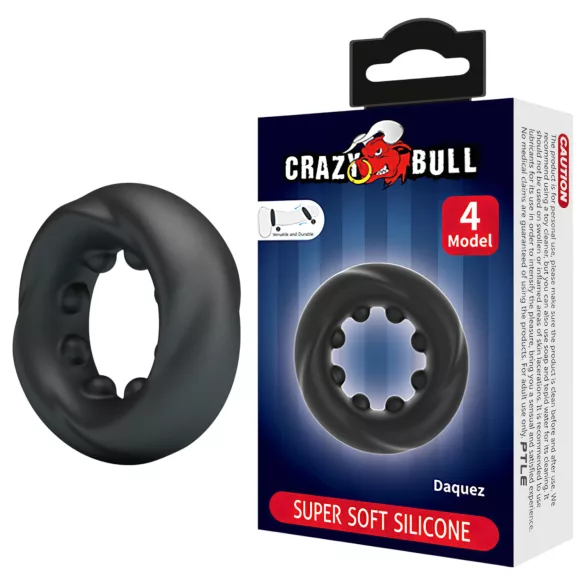 Crazy Bull - anneau pénis vibrant - silicone noir