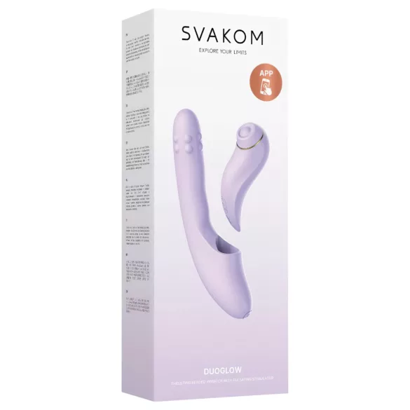 Svakom DuoGlow - vibromasseur point G et clitoris connecté - silicone violet