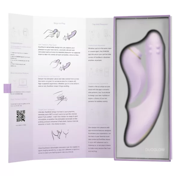 Svakom DuoGlow - vibromasseur point G et clitoris connecté - silicone violet