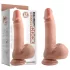 Dual Density - gode réaliste ventouse avec testicules - 18cm - couleur chair