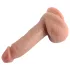 Dual Density - gode réaliste ventouse avec testicules - 18cm - couleur chair