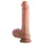 Double densité - godemichet réaliste avec ventouse et testicules - 20 cm (couleur chair)